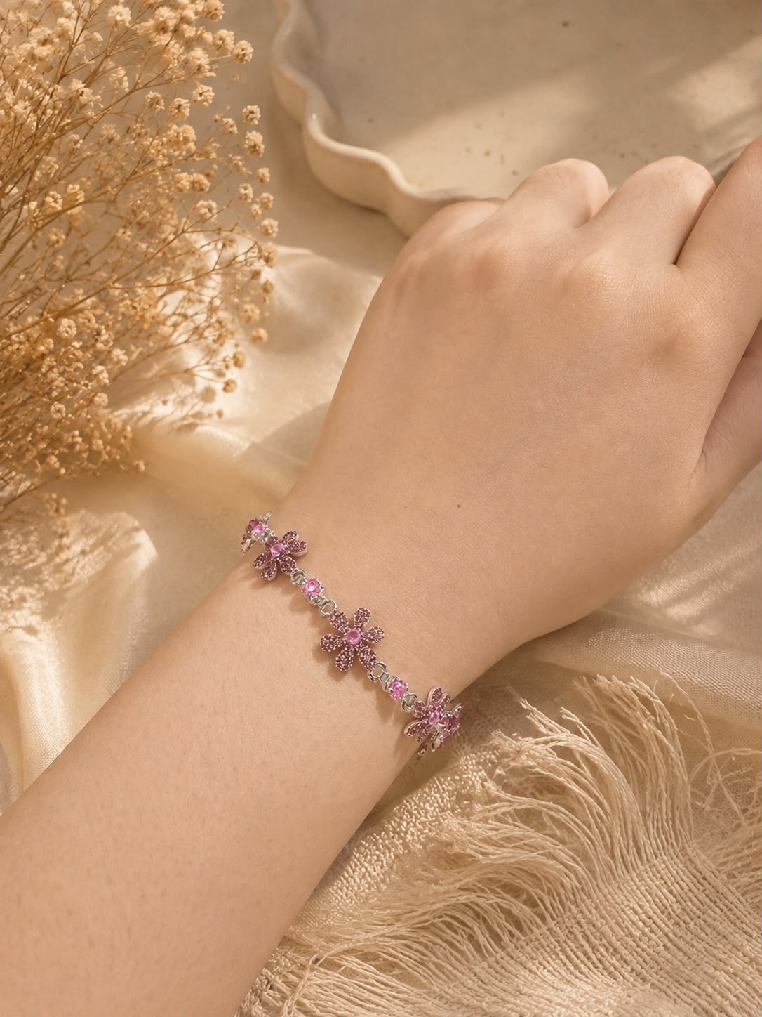 Pink Rhinestone Bracelet
