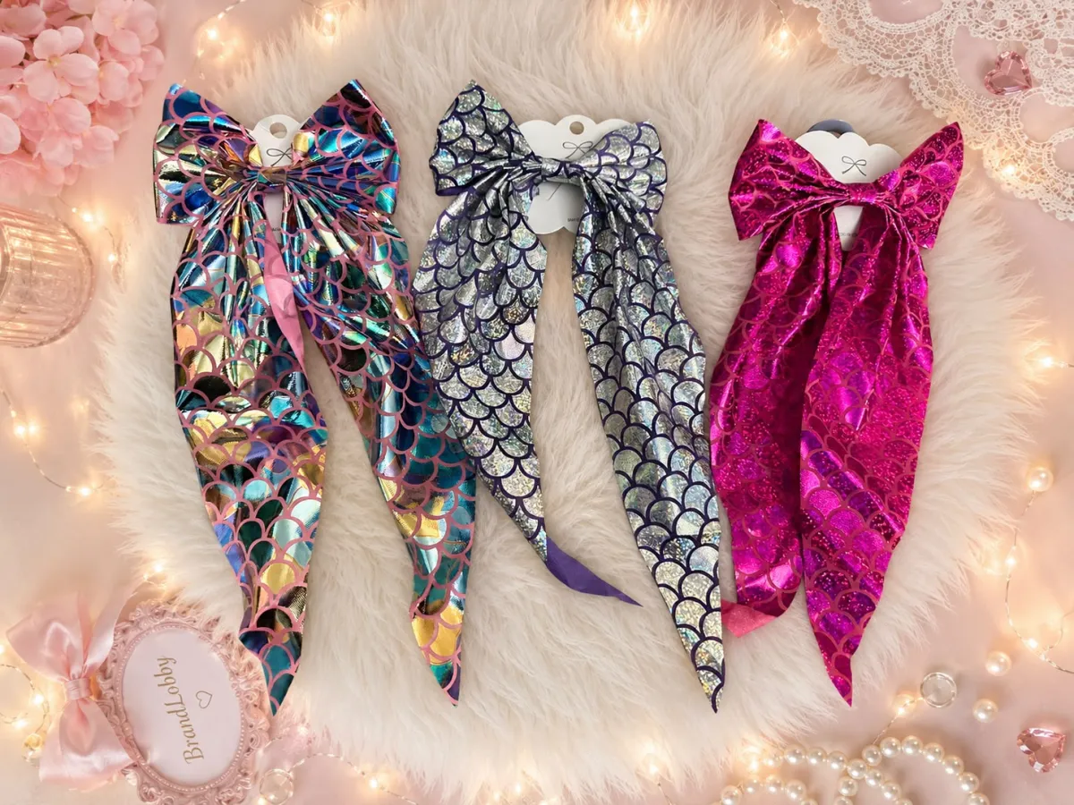 Holographic mermaid bows