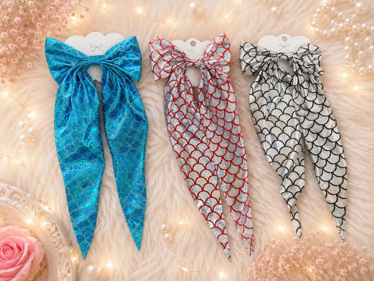 Holographic mermaid bows 2